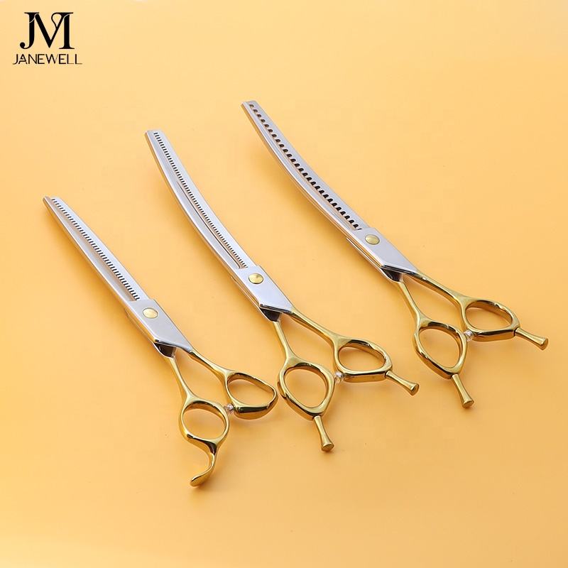 Professional VG10 curved chunker grooming shars for dog pet grooming, 7 inch. pet grooming shears for professional groomers. - thumbnail 35