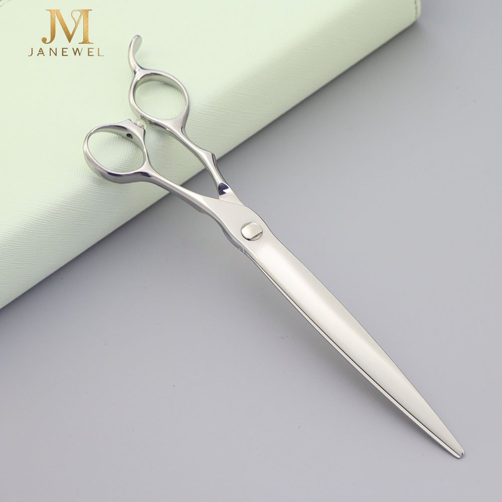 Dog grooming shears 7.5 inch VG10 steel straight scissors, silver finish, for professional pet grooming. - thumbnail 2